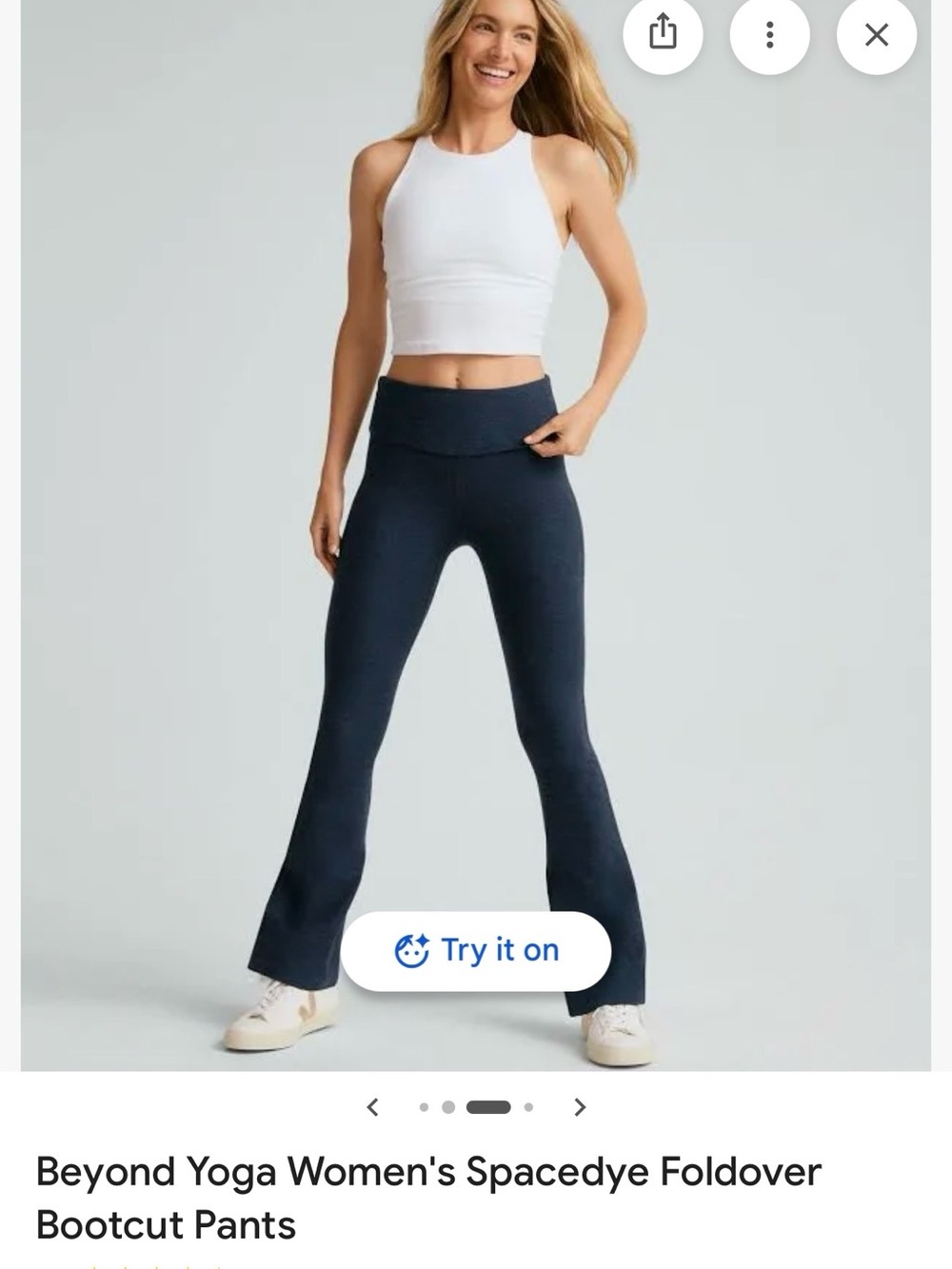 Beyond Yoga Spacedye Foldover Bootcut Pants in Navy’s NEW UNWORN